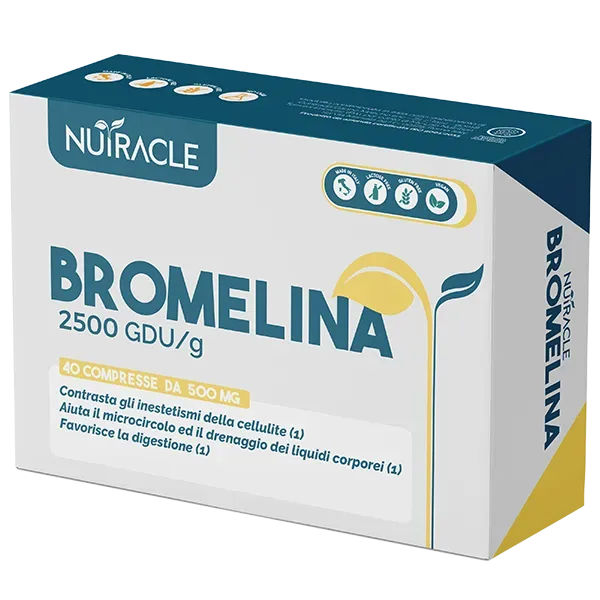 Nutracle Ananas e Bromelina40 compresse da 500 mg - Integratore Anticellulite e Ritenzione Idrica Gambe