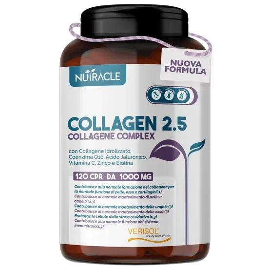 Nutracle, Collagene Verisol 2500 mg - 120 cpr con Acido Ialuronico e Biotina