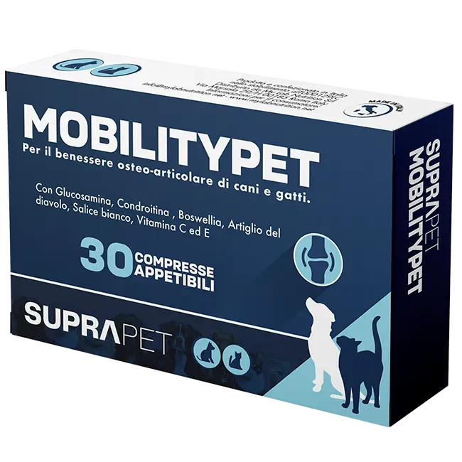 Suprapet MobilityPet Cani e Gatti - Supporto per Ossa e Cartilagini 30 compresse - con Boswelia Glucosammina, Condroitina, MSM e Artiglio