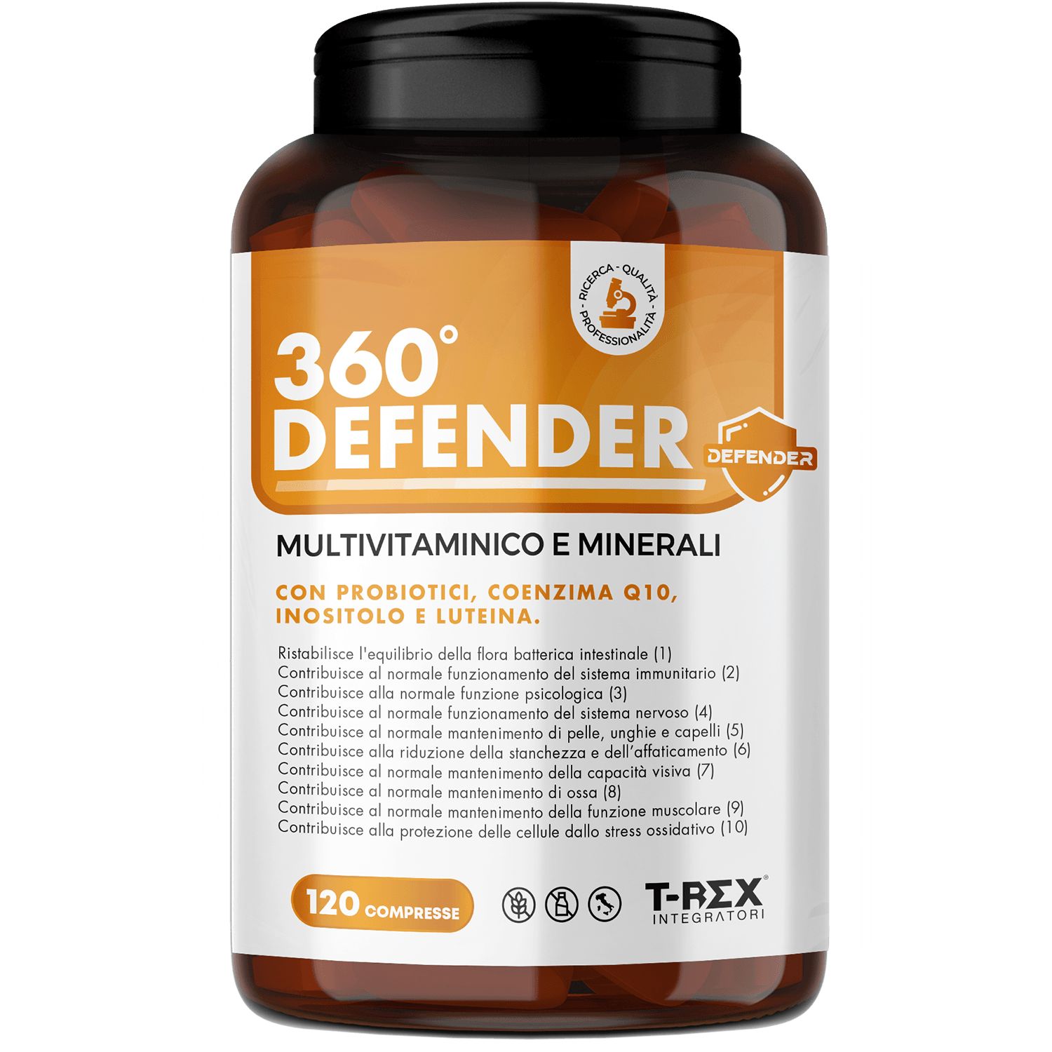 Multivitaminico Multiminerale con Fermenti Lattici, Vitamina D, Acido Folico e Coenzima Q10 | 360° Defender Integratore multivitaminico completo