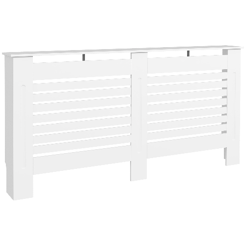 PG Convenienza Copritermosifoni a Doghe con Ripiano Portaoggetti, in Legno, 152x19x81 cm, Bianco