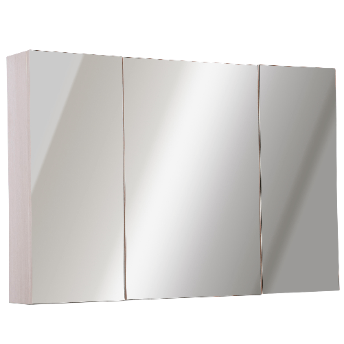 PG Convenienza Armadietto Pensile da Bagno a Parete con Specchio a 3 Ante e Ripiani Regolabili in Legno 90x60x13.5cm