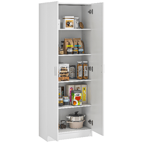PG Convenienza Mobile Multiuso Moderno con 5 Ripiani e Livelli Regolabili, in Legno, 60x31.5x165 cm, Bianco