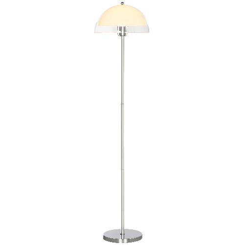 PG Convenienza Lampada a Piantana Moderna con Paralume a Doppio Strato, in Metallo e Acrilico, Ø35x150 cm, Bianca