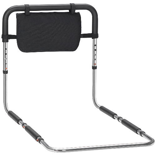 PG Convenienza Maniglia per Letto con Altezza Regolabile in Acciaio con Impugnatura Morbida, Argento