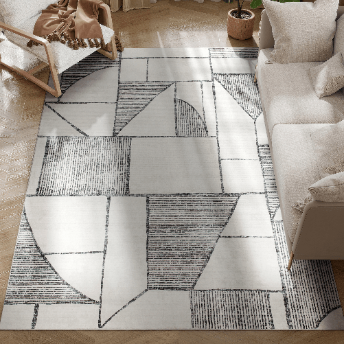 PG Convenienza Tappeto Moderno Antiscivolo a Linee Geometriche, in Poliestere Multicolore, 230x160x0.7 cm