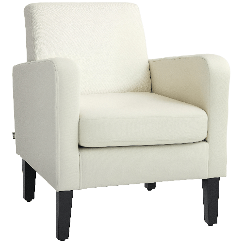 PG Convenienza Poltroncina da Camera Moderna in Tessuto con Braccioli, 66x72x74 cm, Crema