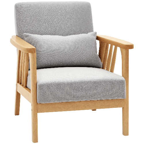 PG Convenienza Poltrona Moderna con Rivestimento Vellutato e Struttura in Legno, 68x75x78cm, Grigio