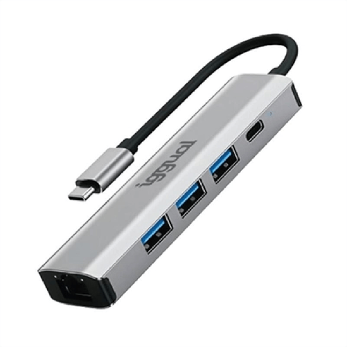 Iggual IGG320181 hub di interfaccia USB 3.2 Gen 1 (3.1 Gen 1) Type-A 5000 Mbit/s Grigio Hub USB iggual IGG320181
