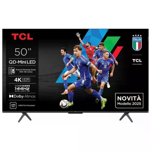 TCL Serie C69K Smart TV QD-MiniLED 4K 50" 50C69K, 144Hz, audio Onkyo 2.1, Dolby Vision IQ & Atmos, Google TV Tcl Serie C69K Smart Tv 50 pollici Qled 4