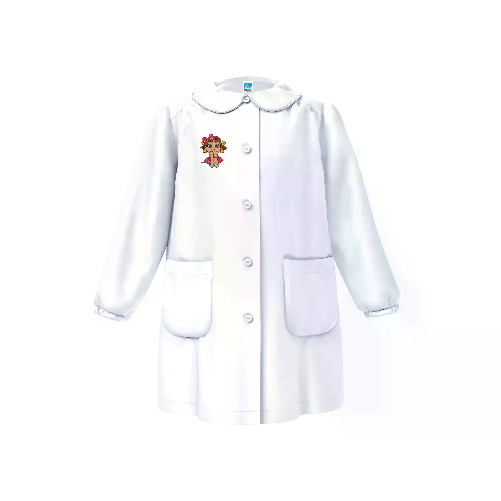 Grembiule Bambina Asilo 3878 Bianco 6 Anni