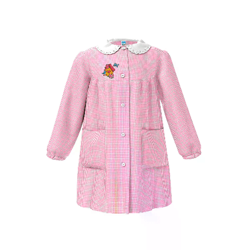 Grembiule Bambina Asilo 3877 Quadrettato Rosa 2 Anni