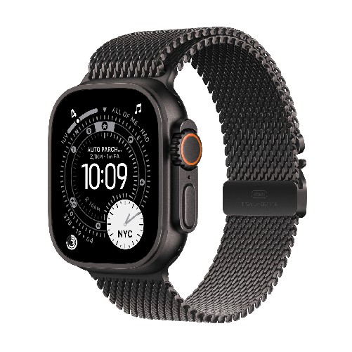 Apple Watch Ultra 3 GPS + Cellular 49mm Cassa Titanio Nero con Loop in maglia Milanese Titanio Nero - Medium Apple watch ultra 3 gps cellular 49mm tit