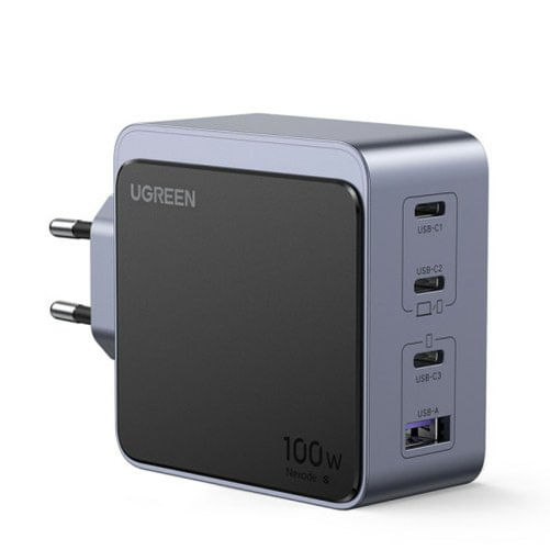 Ugreen Nexode S 100W 4-Port GaN Fast Charger EU gray Computer portatile, Telefono cellulare, Computer portatile Ugreen Videocamera di Sorveglianza Ugr
