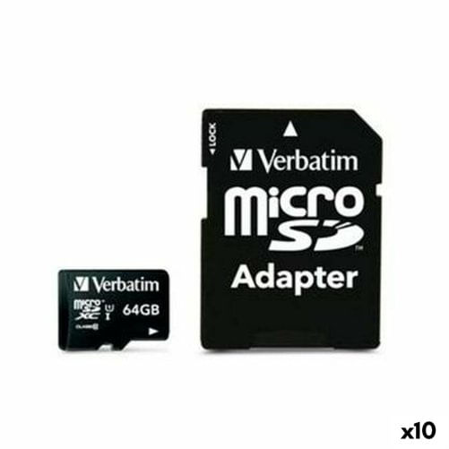 Scheda Di Memoria Micro SD con Adattatore Verbatim 64 GB (10 Unità)