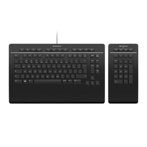 3Dconnexion Keyboard Pro with Numpad tastiera Ufficio USB + RF Wireless + Bluetooth QWERTY US International Nero 3Dconnexion Tastiera 3Dconnexion 3DX-