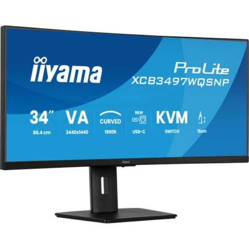 Iiyama ProLite XCB3497WQSNP-B1 Monitor PC 86,4 cm (34") 3440 x 1440 Pixel UltraWide Quad HD LED Nero Iiyama Monitor Iiyama XCB3497WQSNP-B1 UltraWide Q