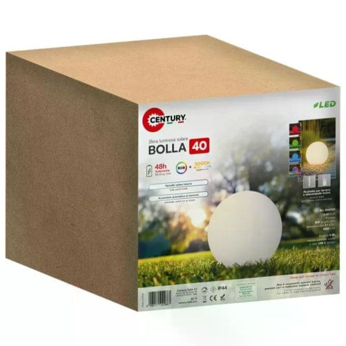 CENTURY Bolla solare Illuminazione a pavimento da esterno LED 0,4 W Century LED Lampada Solare BOLLA 0.4W RGB Dimmerabile IP44 Piccola