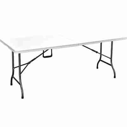 Tavolo Catering Domus Hdpe Bianco/Acciaio Cm 180X75 H.Cm 74
