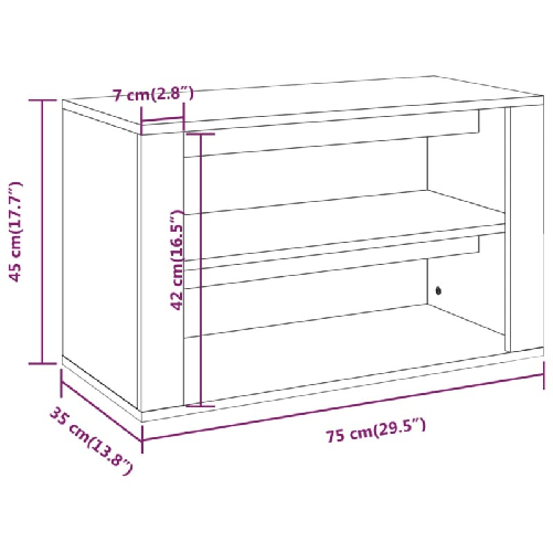 Scarpiera Nera 75x35x45 cm in Legno Multistrato