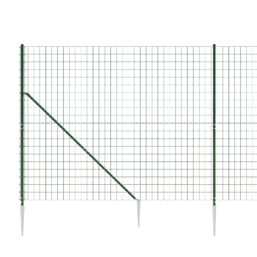 vidaXL Recinzione Metallica con Picchetti Ancoraggio Verde 2x25 m