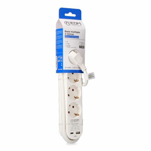 Multipresa con 4 Prese con Interruttore EDM 41823 Bianco 3680 W 250 V 30 W (1,5 m)