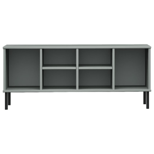 Scarpiera Gambe Metallo Grigio 106x35x45cm Legno Massello OSLO