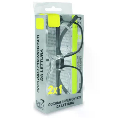 T TEX Occhiali da Lettura Harryvederci 2X1 Nero-Trasparente +2,00