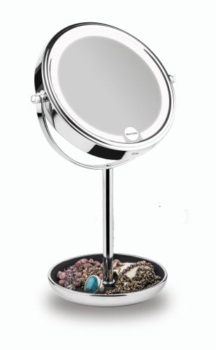 Macom Enjoy & Relax 233 specchietto per trucco Libera installazione Rotondo Cromo Macom enjoy & relax 233 specchio ingranditore 5x con led e base port