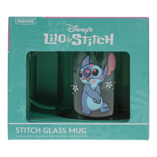 Paladone tazza di vetro disney lilo & stitch pp10963ls - bicchiere multicolore