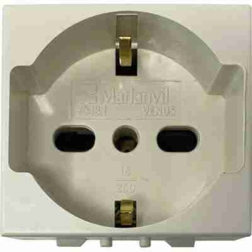 Presa Schuko + Sicurezza Venus Marlanvil Volt 250 A 10/16 2P+T