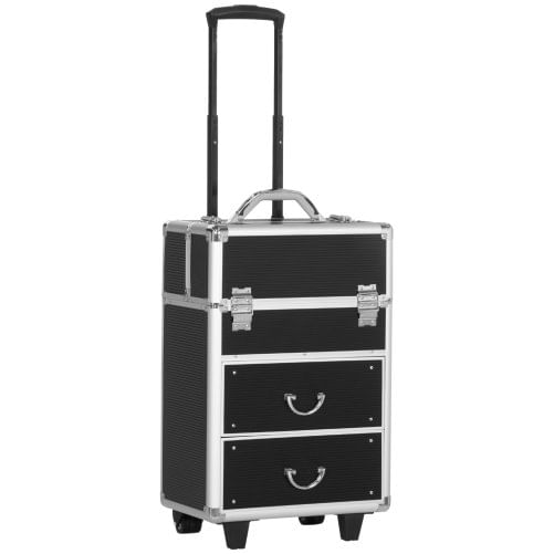 PG Convenienza Valigetta Porta Trucchi Professionale, Trolley Make Up Rinforzato con Blocco a 2 Chiavi e Ruote, 36x23x58 cm, Rosa PG Convenienza Troll