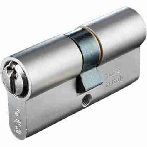 Cilindro Sagomato 82099 Iseo Ottone Nichelato Chiavi 3 Camma Din Mm 90 40+50
