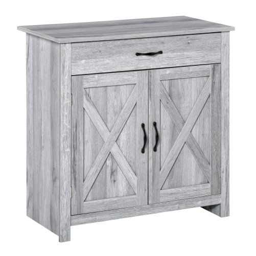 PG Convenienza Credenza Cucina Country con Armadietto a 2 Ante e Cassetto, 80x39.7x80cm, Grigio