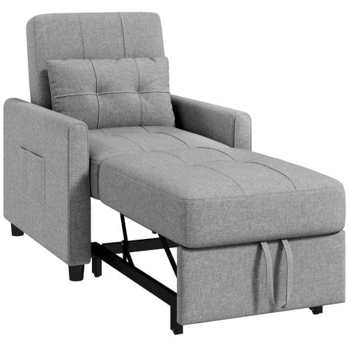 PG Convenienza Poltrona Letto Singola Reclinabile su 3 Livelli con Cuscino e 2 Tasche Laterali, 69x82x85cm, Blu PG Convenienza Poltrona Letto Singolo