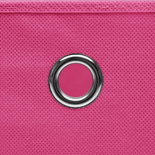vidaXL Scatole Portaoggetti con Coperchi 4pz Rosa 32x32x32 cm Tessuto