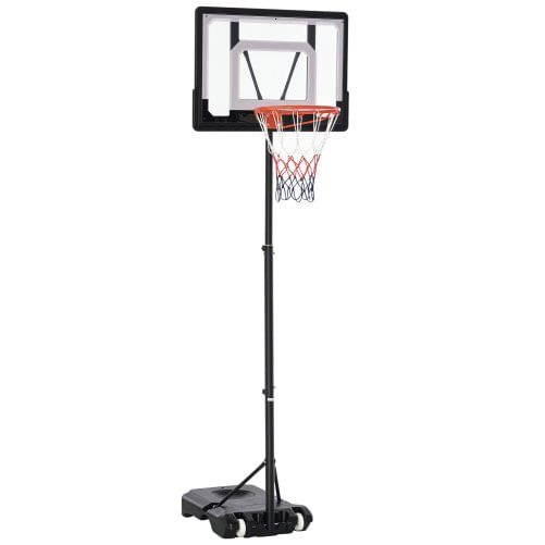 PG Convenienza Canestro Basket Altezza Regolabile 160-210cm, Struttura in Acciaio e Base con Ruote, Tabellone in PE Trasparente