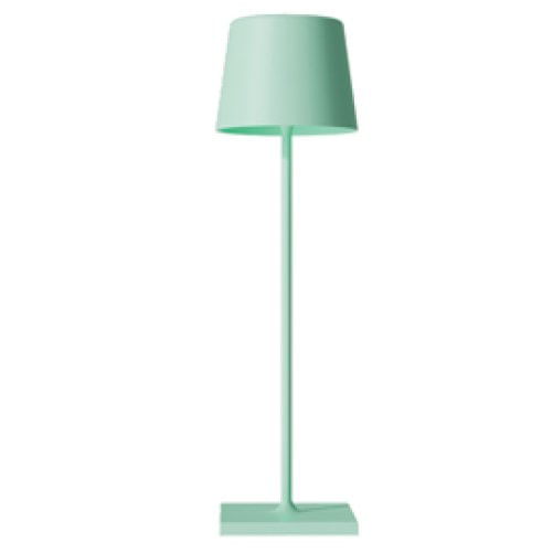 No Brand Lampada da tavolo 851 - ricaricabile - 8 x 30 cm - metallo - verde salvia - Palmina