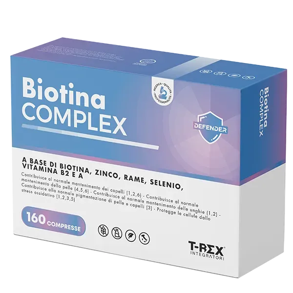 Biotina Complex - Integratore per Capelli con vitamina B2 160 mini compresse da 100 mg (5 mesi di Fornitura)