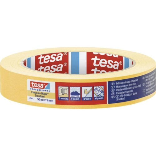 TESA Professional 4344 50 m Carta gommata per uso generico Adatto per uso interno Adatto per uso esterno Carta Arancione Tesa Nastro Crespato 50mtx10m