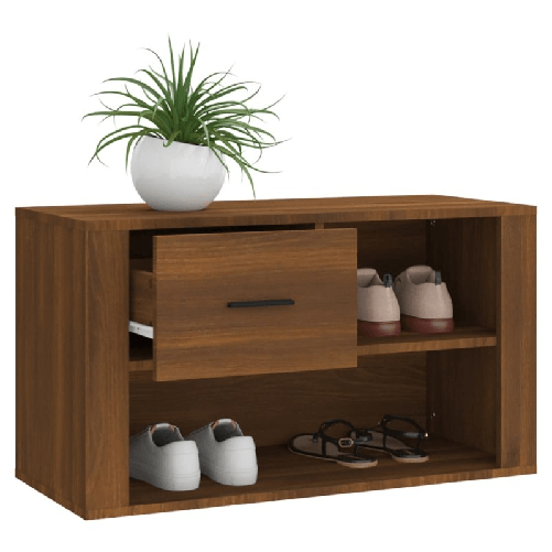 vidaXL Scarpiera Rovere Marrone 80x35x45 cm in Legno ingegnerizzato