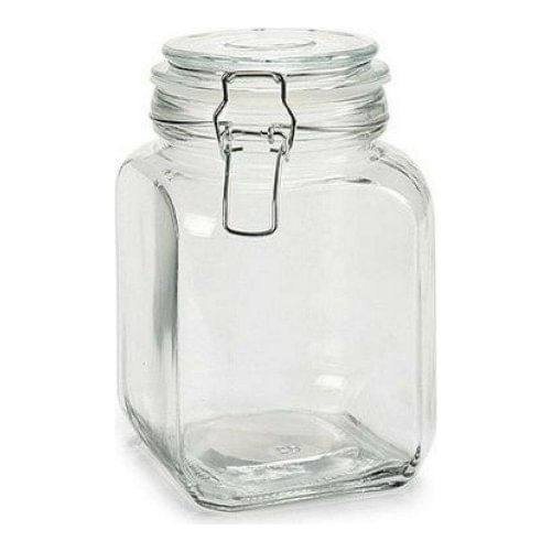Barattolo di Vetro Vivalto 41632 Trasparente Argentato Argento Vetro Silicone Alluminio Acciaio 1,2 L 11 x 17 x 11 cm 11,5 x 17