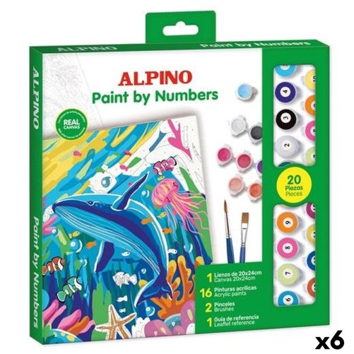 Set Pittura per Numeri Alpino Ocean 6 Unità