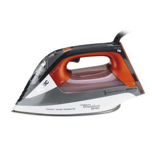 Solac CVG9511 Ferro da stiro a secco e a vapore Piastra antiaderente 2800 W Nero, Arancione, Bianco Solac Ferro da Stiro a Vapore Solac CVG9511