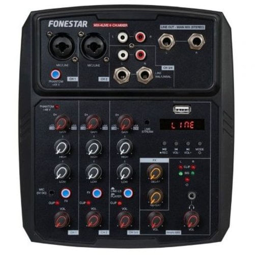 Fonestar MIX-4LIVE mixer audio 4 canali 20 - 20000 Hz Nero FONESTAR Tavolo da DJ FONESTAR MIX-4LIVE