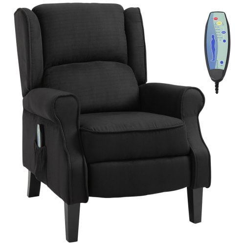 PG Convenienza Poltrona Massaggiante e Reclinabile con Funzione Riscaldante e Telecomando, 78x84x101cm, Nero