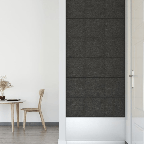 Pannelli Murali 12 pz Grigio Scuro 30x30 cm in Tessuto 1,08 m²