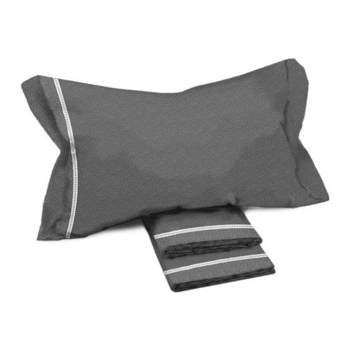 Lenzuola Matrimoniali Cotone Completo MAXI Tex Family - Design Moderno "Time" Colore Grigio
