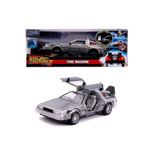 Jada Toys, Ritorno al Futuro Parte 2 DeLorean Die-Cast con LED, Scala 1-24, 20cm