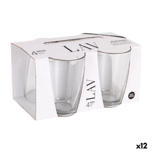 Set di Bicchieri LAV VEGA Trasparente Vetro 415 ml 4 Pezzi (12 Unità)